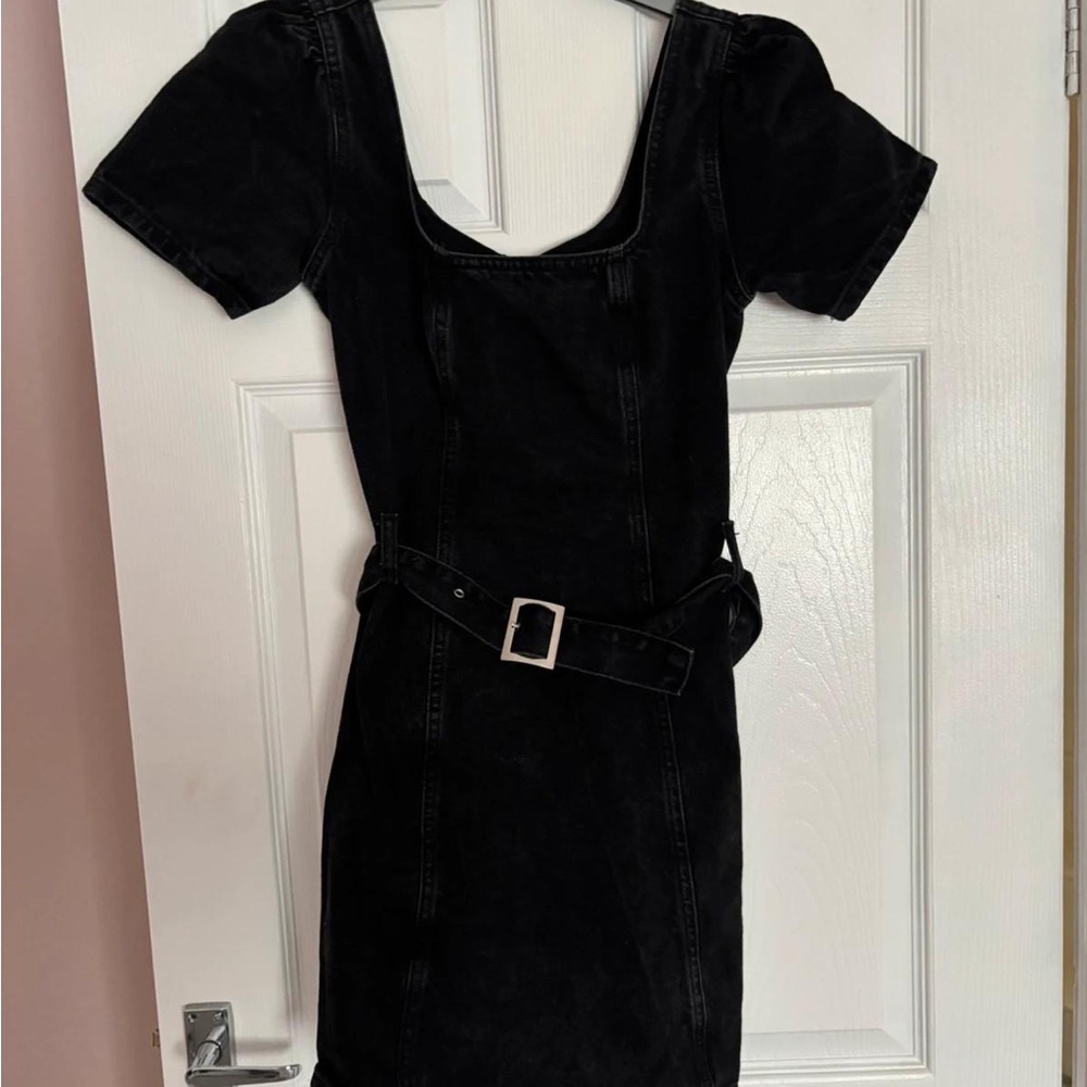 Elegant Black Denim Dress